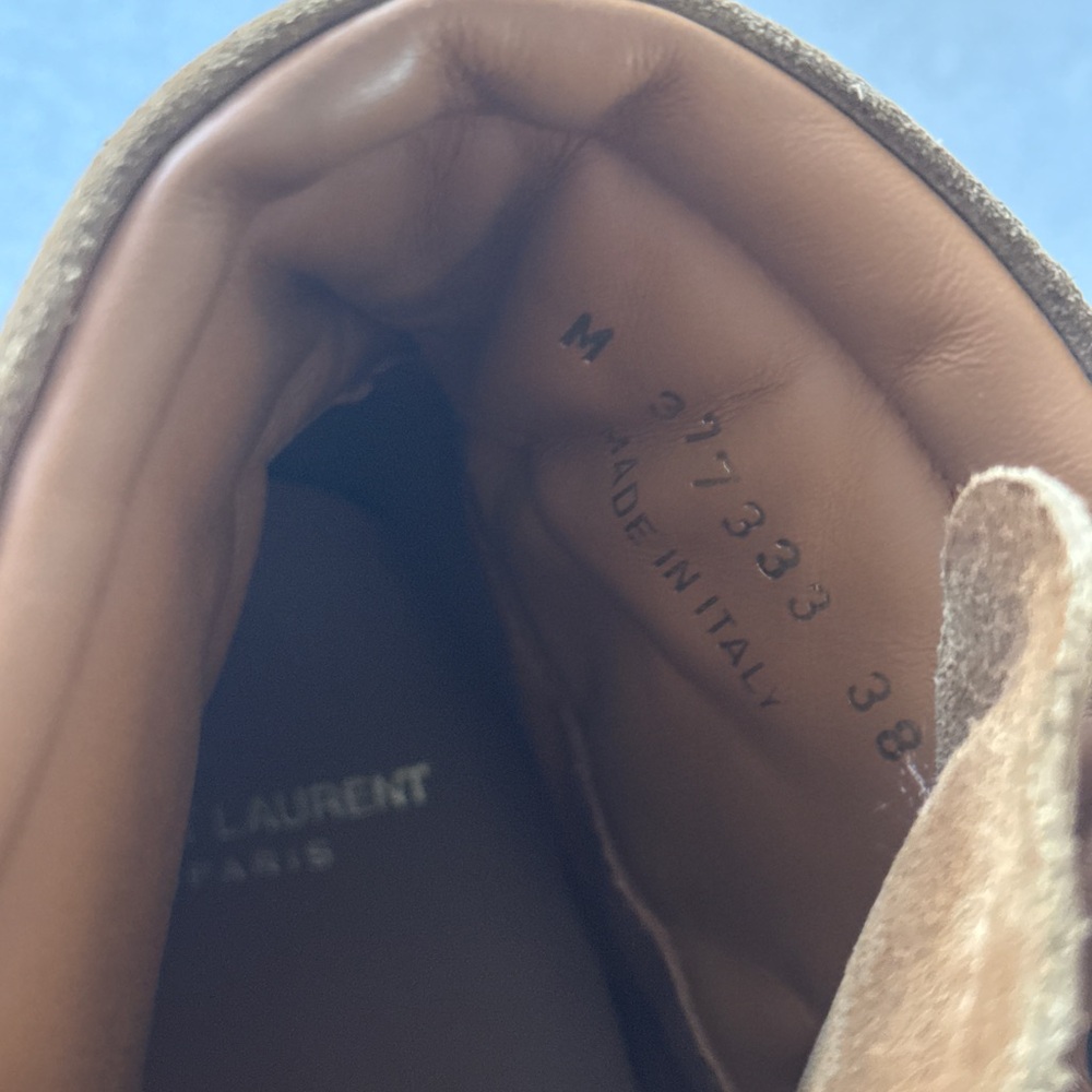Saint Laurent Tan Sneakers High-Top with Soft Material and White Sole - Picture 3 of 10